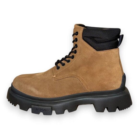 HUGO Fabyan Men's Brown Leather Textile Hiking Boots US 9 (EU 42) MSRP $230 - Picture 2 of 4